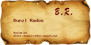 Bunzl Rados névjegykártya